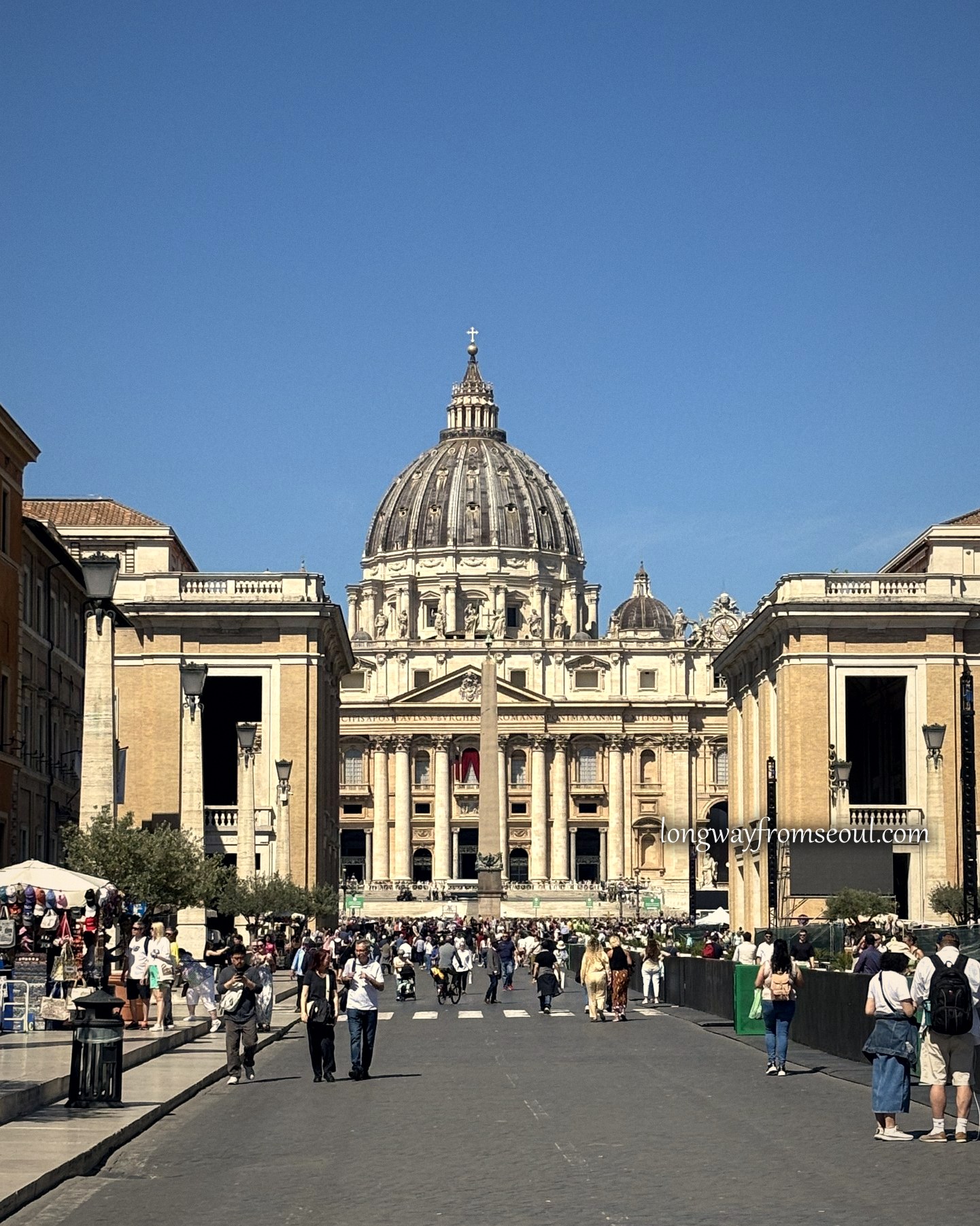 Via della Conciliazione leading to the dome of St Peter's Basilica