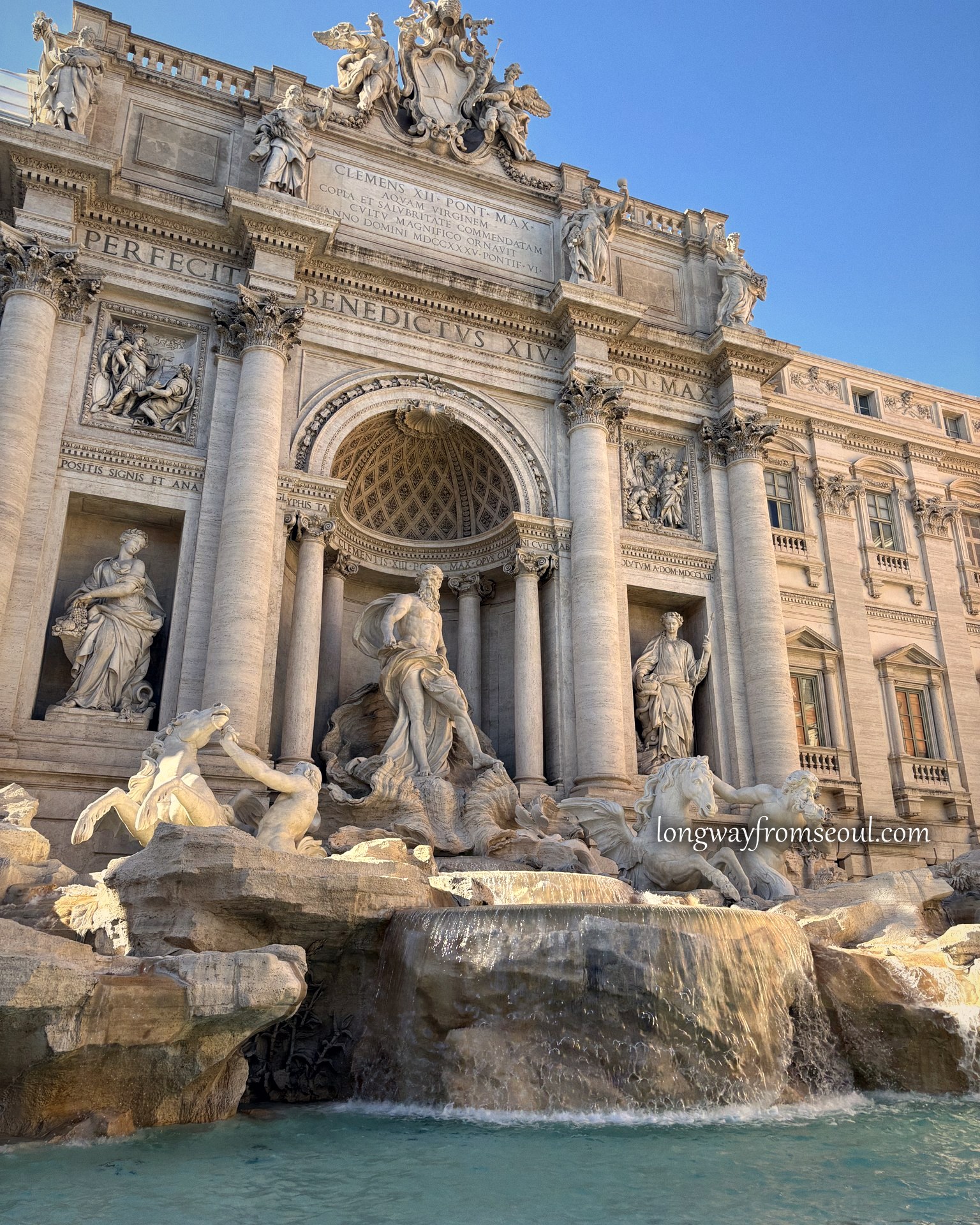 The Trevi Fountain in warm late afternoon light, Rome